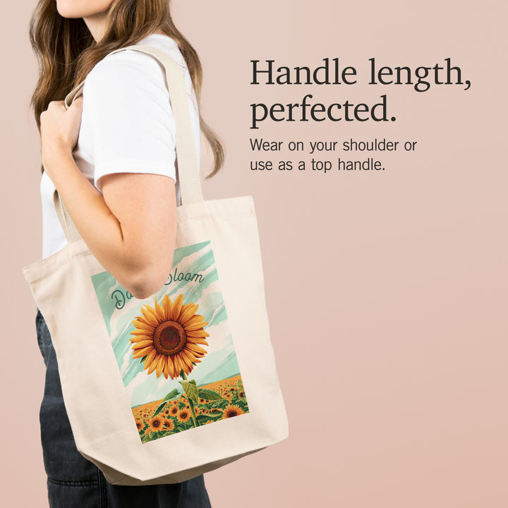 Dare to Bloom, Sunflower, Tote Bag - Lantern Press