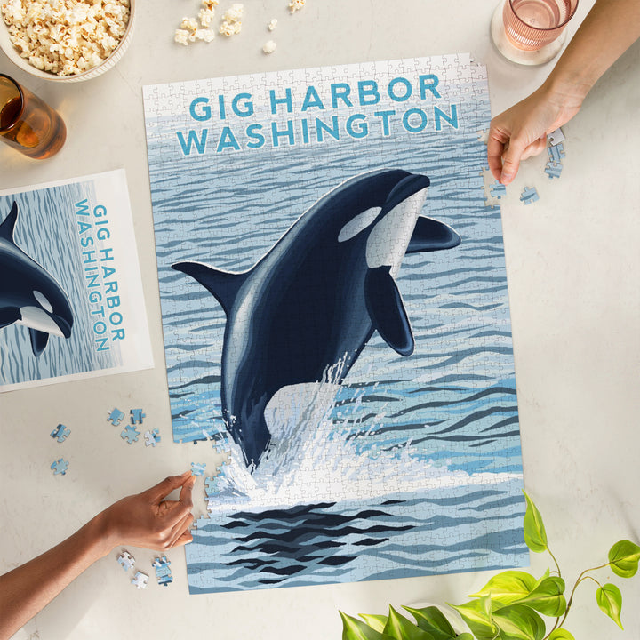 Gig Harbor, Washington, Orca Whale Jumping, Jigsaw Puzzle