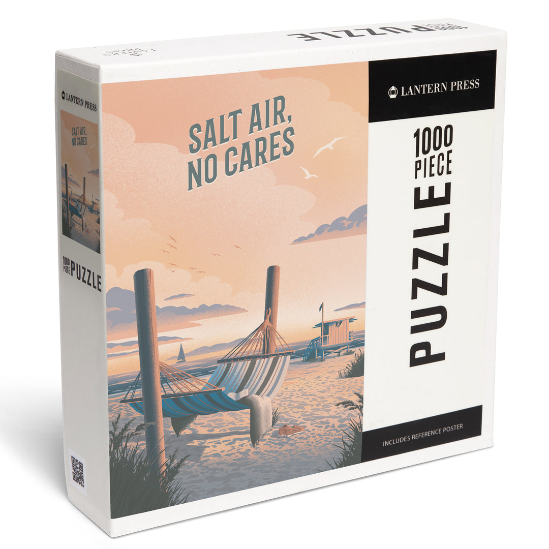 Lithograph, Salt Air, No Cares, Hammock on Beach,, 1000 Piece Jigsaw Puzzle