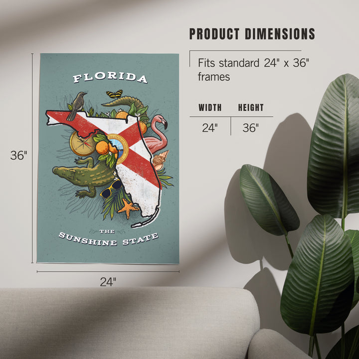 Florida, State Treasure Trove, State Series, Art & Giclee Prints