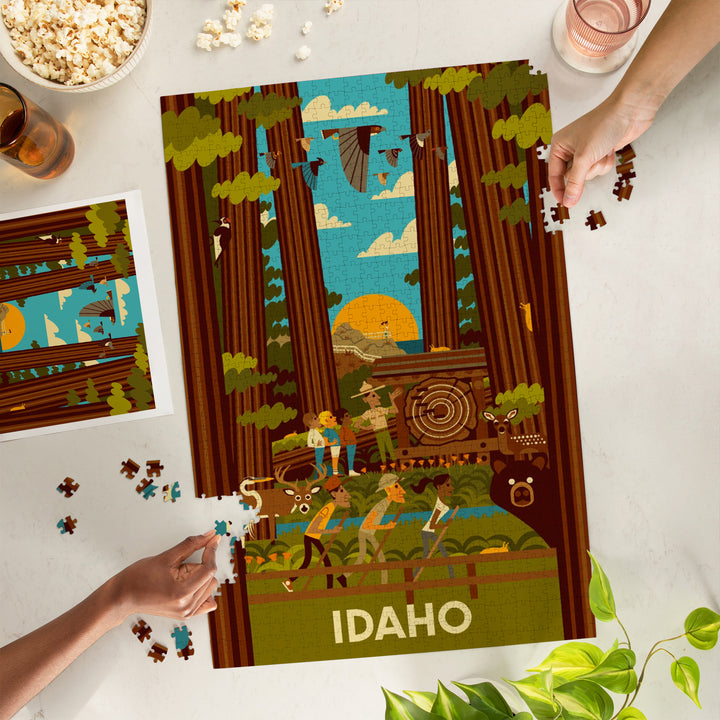 Idaho, Geometric, Forest, 1000 Piece Jigsaw Puzzle