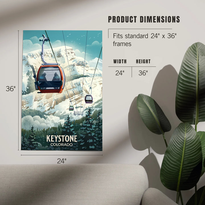 Keystone, Colorado, Lithograph, Gondola, Art & Giclee Prints