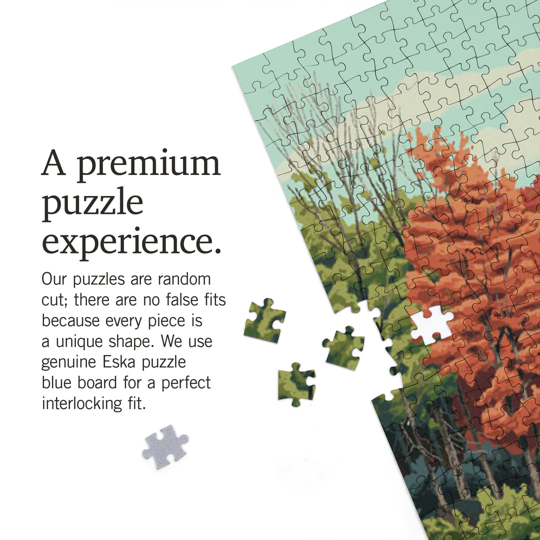 Vermont, Quiet Explorer, Boating, Fall Colors, 1000 Piece Jigsaw Puzzle