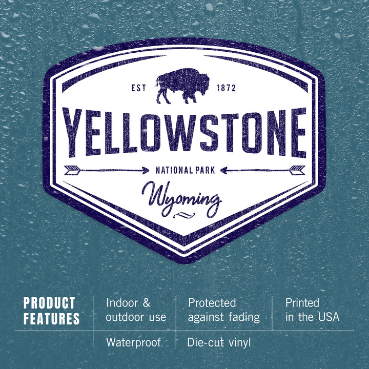 Yellowstone National Park, Wyoming, Contour, Vinyl Sticker