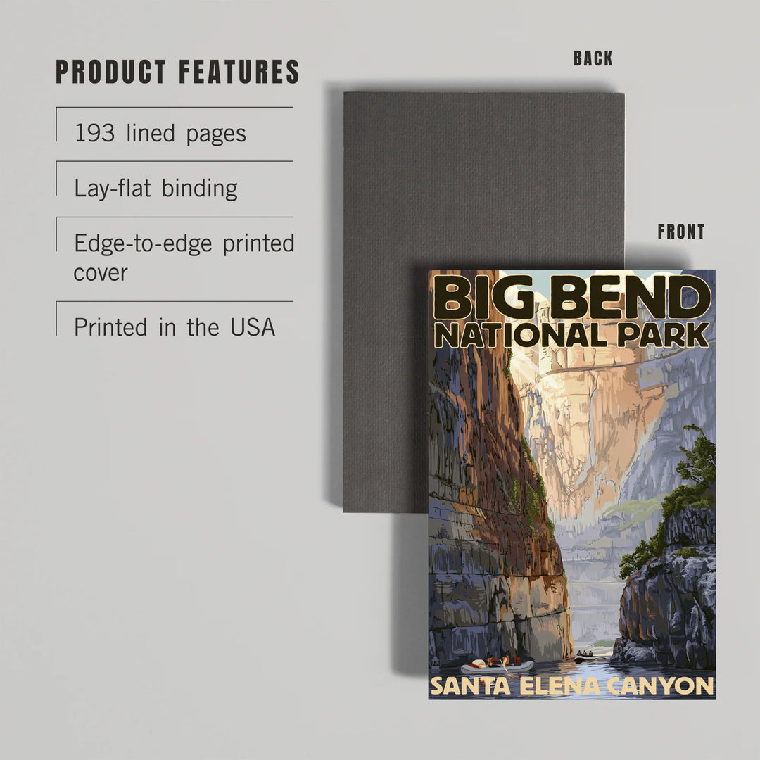 Lined 6x9 Journal, Big Bend National Park, Texas, Santa Elena Canyon, Painterly Series, Lay Flat, 193 Pages, FSC paper