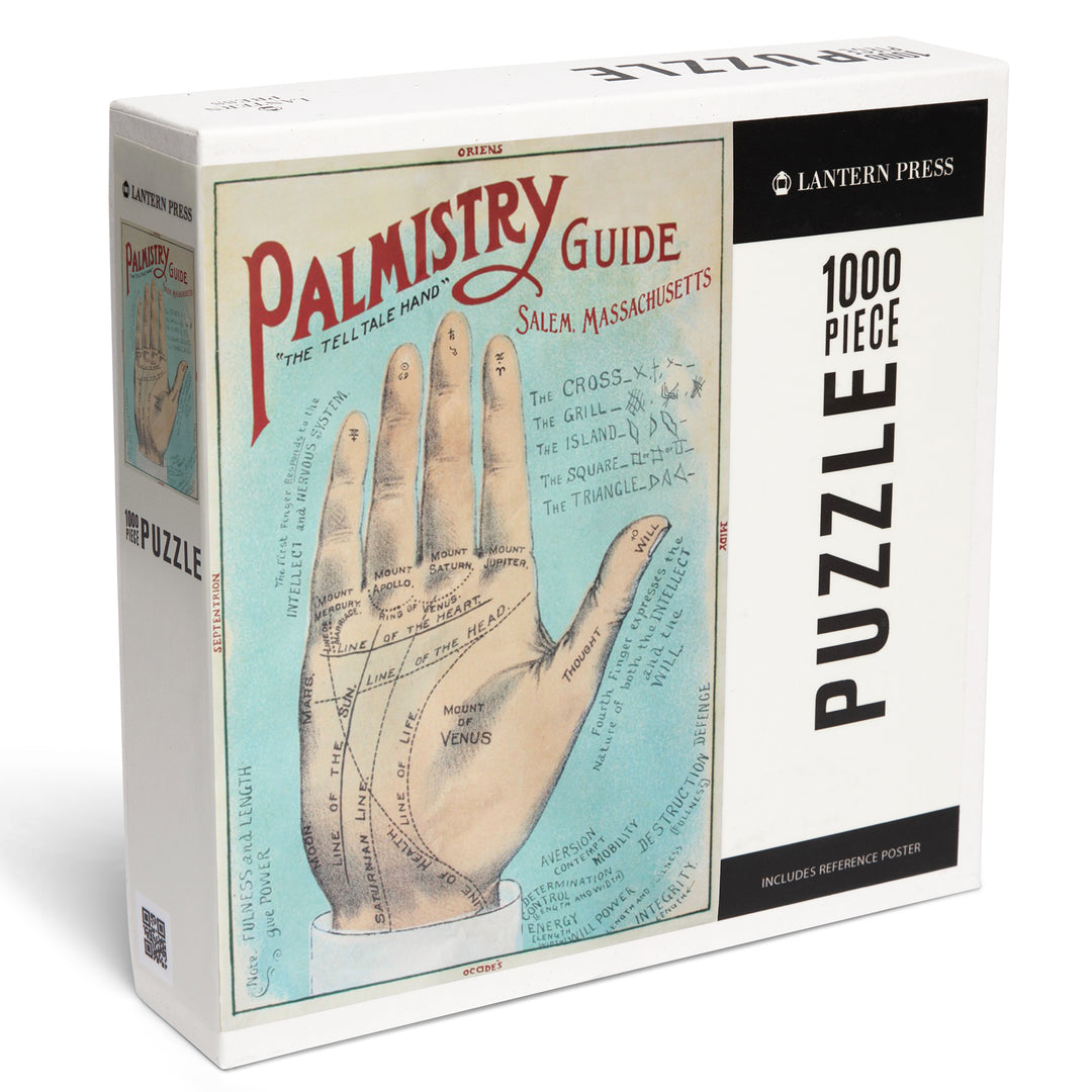 Salem, Massachusetts, A Picture of Good Health, Palmistry Chart Lithograph, Vintage Artwork, 1000 Piece Jigsaw Puzzle