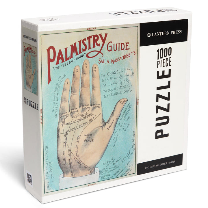 Salem, Massachusetts, A Picture of Good Health, Palmistry Chart Lithograph, Vintage Artwork, 1000 Piece Jigsaw Puzzle