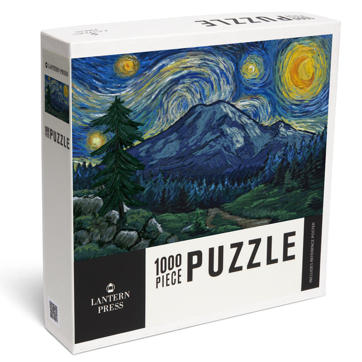 Mount Rainier National Park, Washington, Starry Night National Park Series, 1000 Piece Jigsaw Puzzle