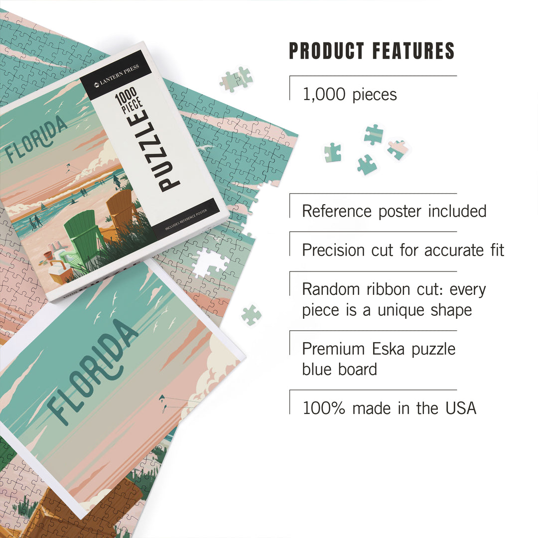 Florida, Bottle This Moment, Beach Chairs, 1000 Piece Jigsaw Puzzle