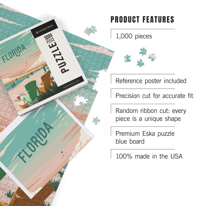 Florida, Bottle This Moment, Beach Chairs, 1000 Piece Jigsaw Puzzle