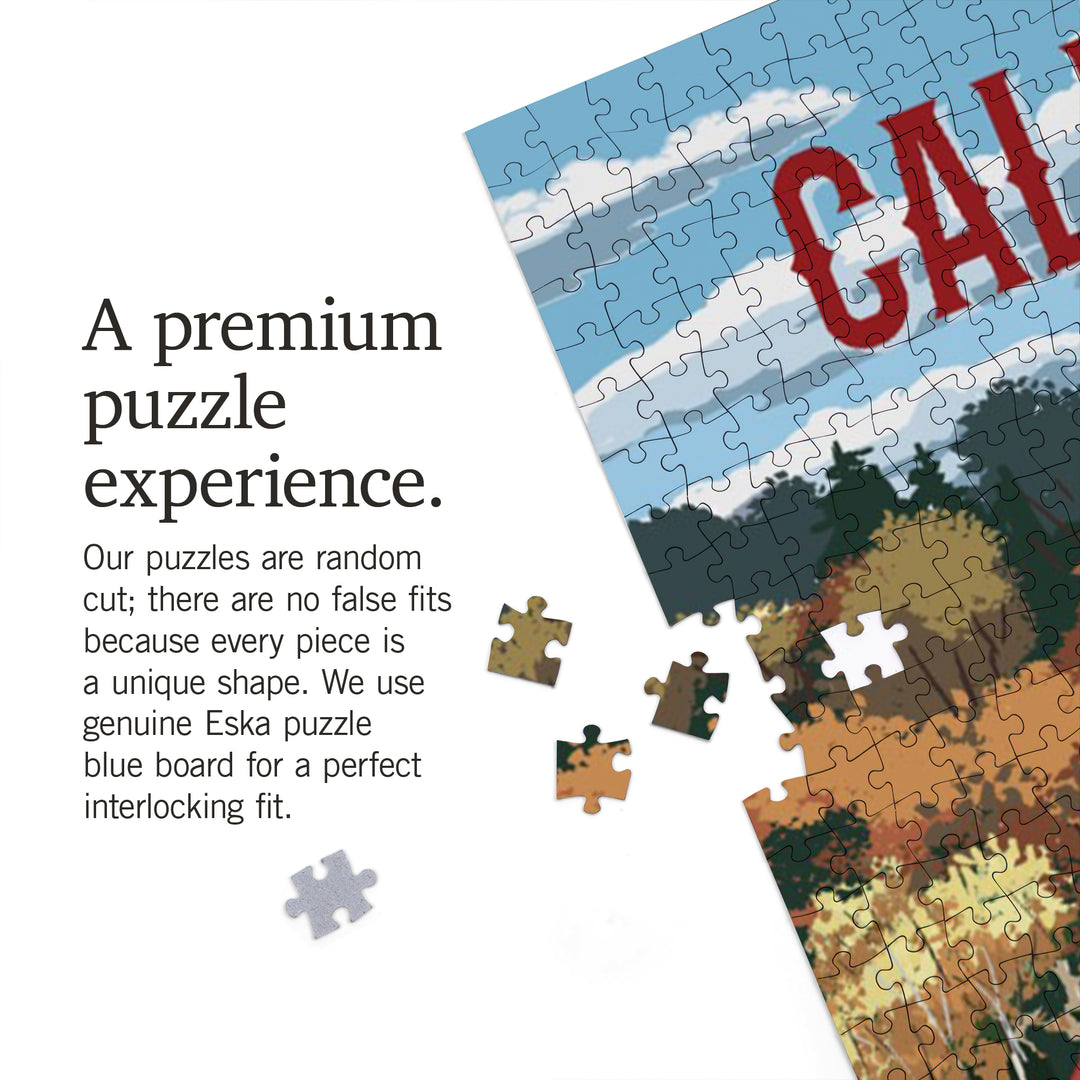 California, Painterly, Retro Camper on Road, 1000 Piece Jigsaw Puzzle