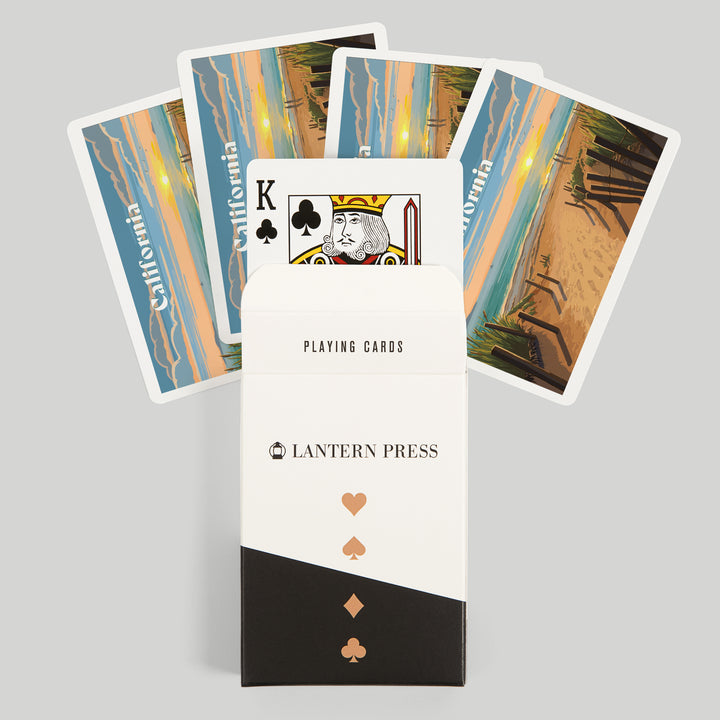 Playing Cards, California, Painterly, Sand Soul Sun, Beach Path, 52 Card Deck with Jokers in Box, Unique Art