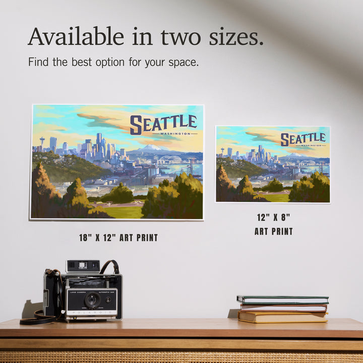 Seattle, Washington, Skyline, Oil Painting, Art & Giclee Prints