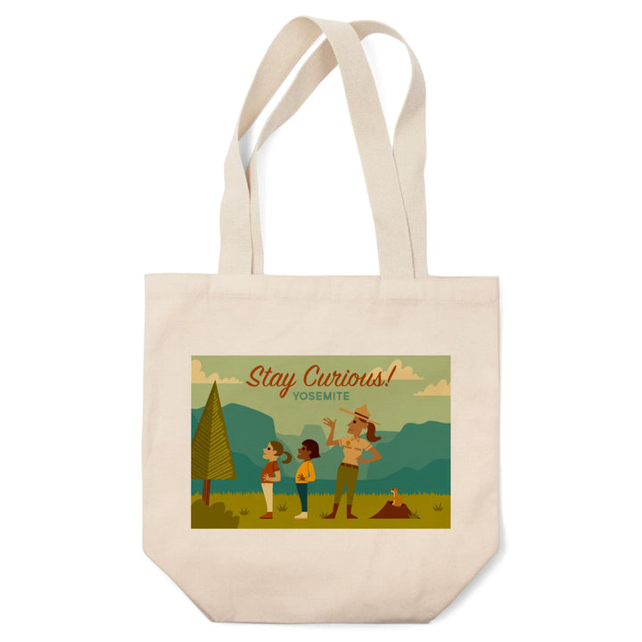 Yosemite National Park, California, Stay Curious, Ranger Scene, Geometric, Tote Bag