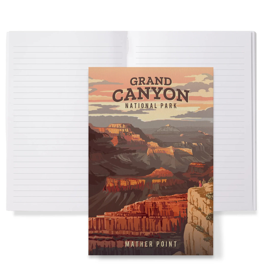 Lined 6x9 Journal, Grand Canyon National Park, Arizona, Painterly National Park Series, Lay Flat, 193 Pages, FSC paper
