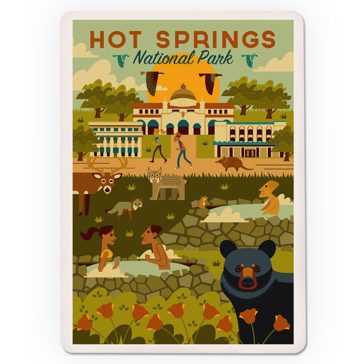 Playing Cards, Hot Springs National Park, Arkansas, Geometric National Park Series, 52 Card Deck with Jokers in Box, Unique Art
