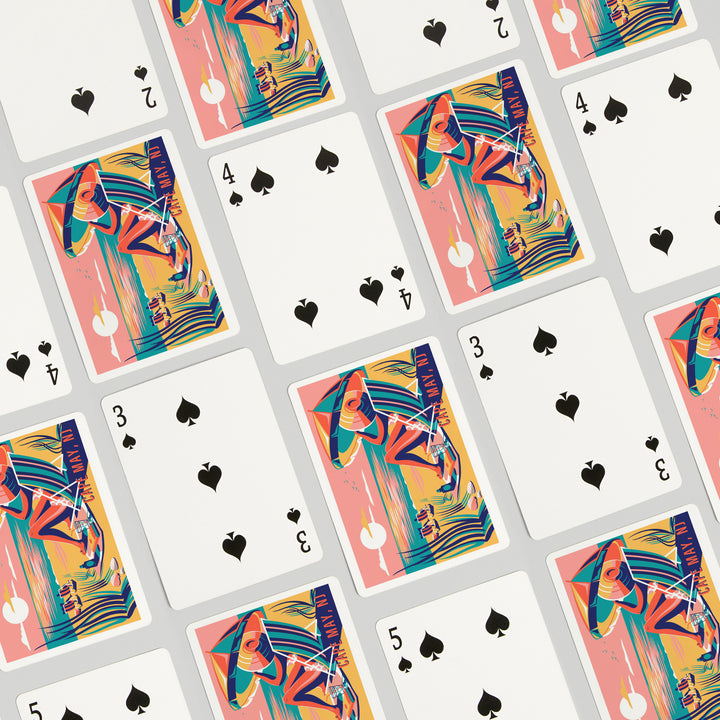 Playing Cards, Cape May, New Jersey, Beach Bliss Collection, Woman at the Beach, 52 Card Deck with Jokers in Box, Unique Art