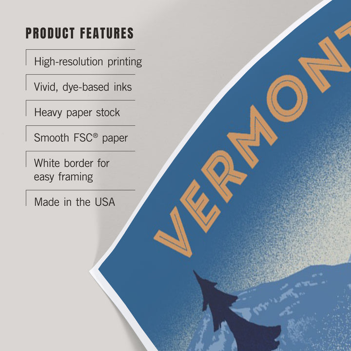 Vermont, Lithograph, Elk and Mountains Scene, Art & Giclee Prints
