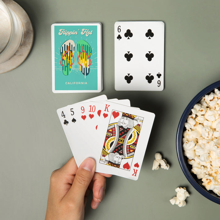 Playing Cards, California, Sweet Relief Collection, Flip Flops, Flippin Hot, 52 Card Deck with Jokers in Box, Unique Art