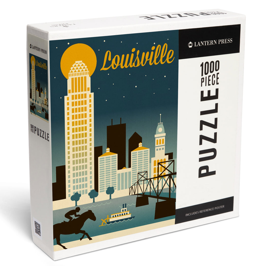 Louisville, Kentucky, Retro Skyline Classic Series, 1000 Piece Jigsaw Puzzle