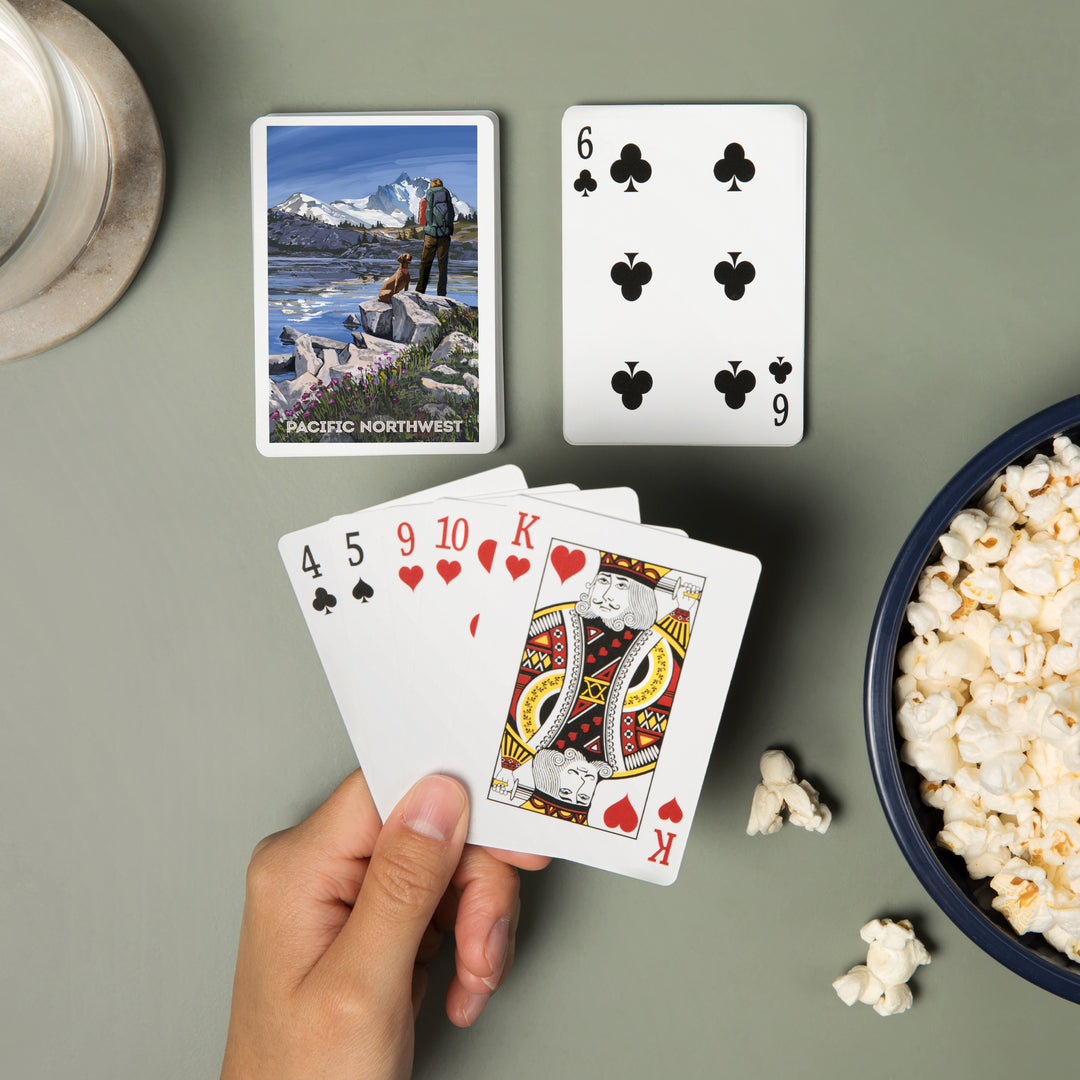 Playing Cards, Pacific Northwest, Washington, Painterly, Get Out and Hike, 52 Card Deck with Jokers in Box, Unique Art