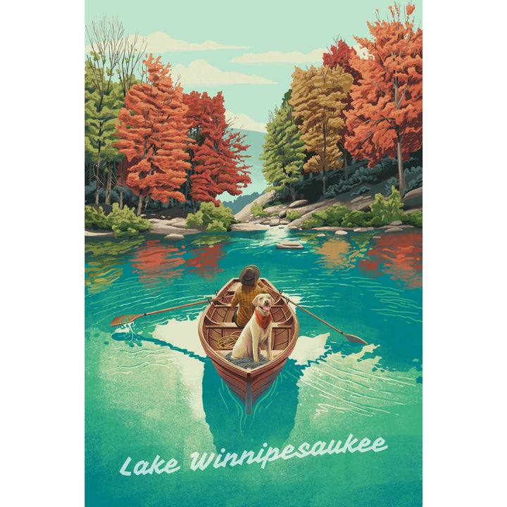 Lake Winnipesaukee, New Hampshire, Quiet Explorer, Boating, Fall Colors, Stretched Canvas - Lantern Press