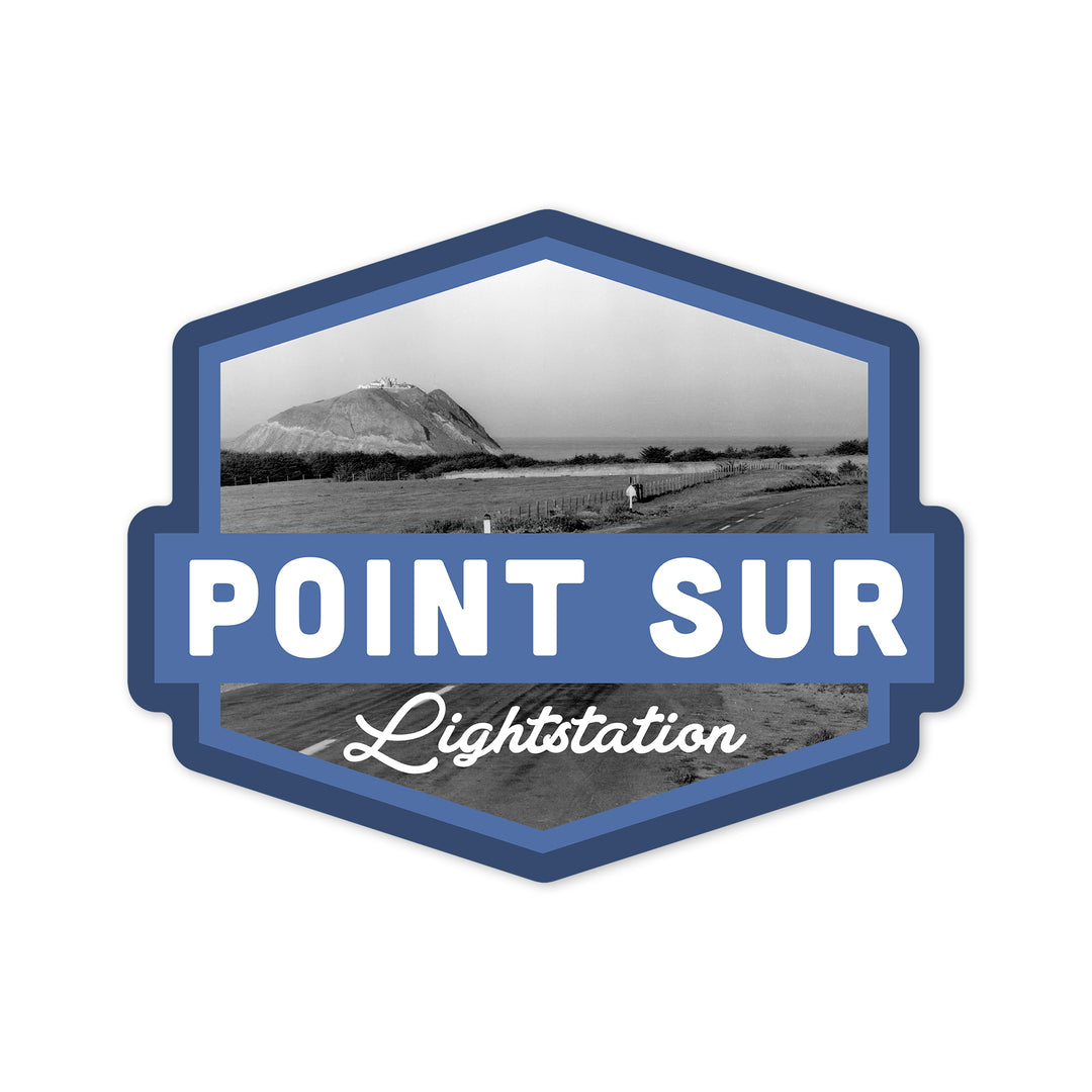 Big Sur, California, Point Sur Light Station, Contour, Vintage Photography, Vinyl Sticker
