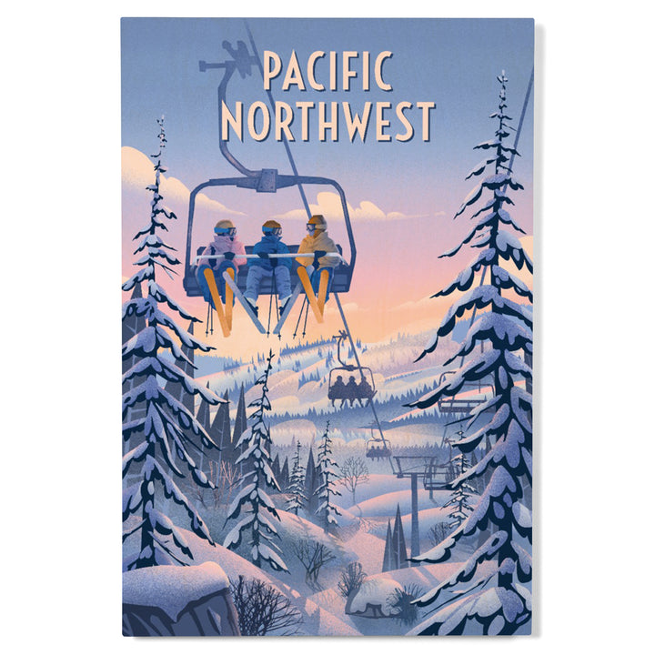Pacific Northwest, Chill on the Uphill, Ski Lift, Wood Signs and Postcards