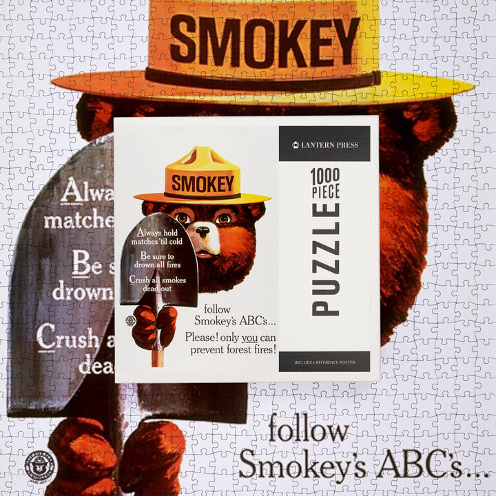 Smokey Bear, ABCs, Shovels, Officially Licensed Vintage Poster, Jigsaw Puzzle