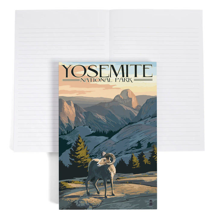 Lined 6x9 Journal, Yosemite National Park, California, Big Horn Sheep, Lay Flat, 193 Pages, FSC paper