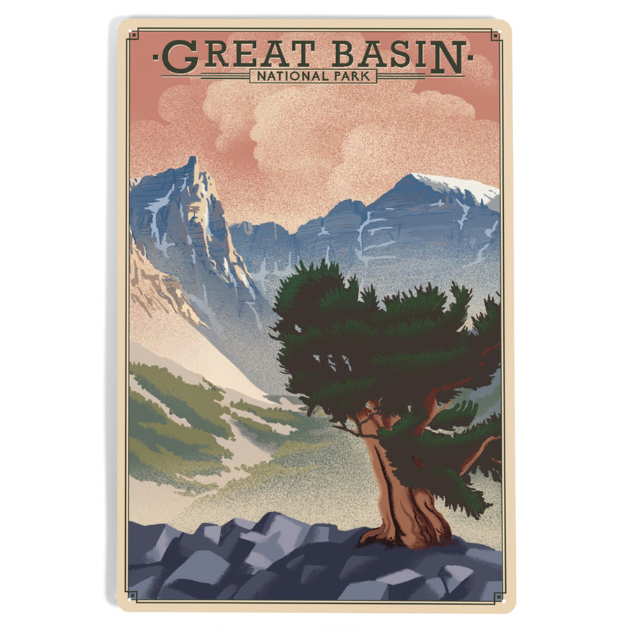 Great Basin National Park, Nevada, Lithograph National Park Series, Metal Signs - Lantern Press