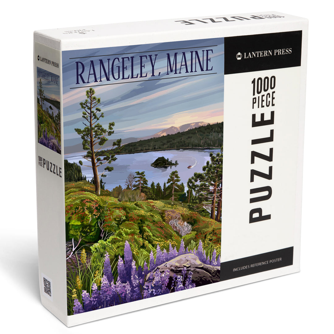 Rangeley, Maine, View of Sound and Mountains, Jigsaw Puzzle