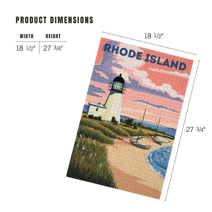 Rhode Island, Painterly, Prudence Island Lighthouse, 1000 Piece Jigsaw Puzzle