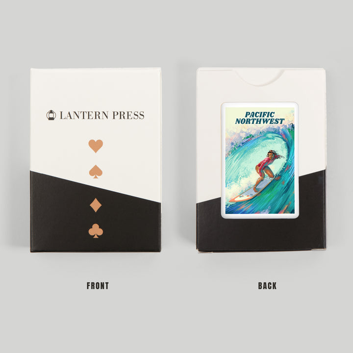 Playing Cards, Pacific Northwest, Vitamin Sea, Coastal Series, Surfer Girl, 52 Card Deck with Jokers in Box, Unique Art