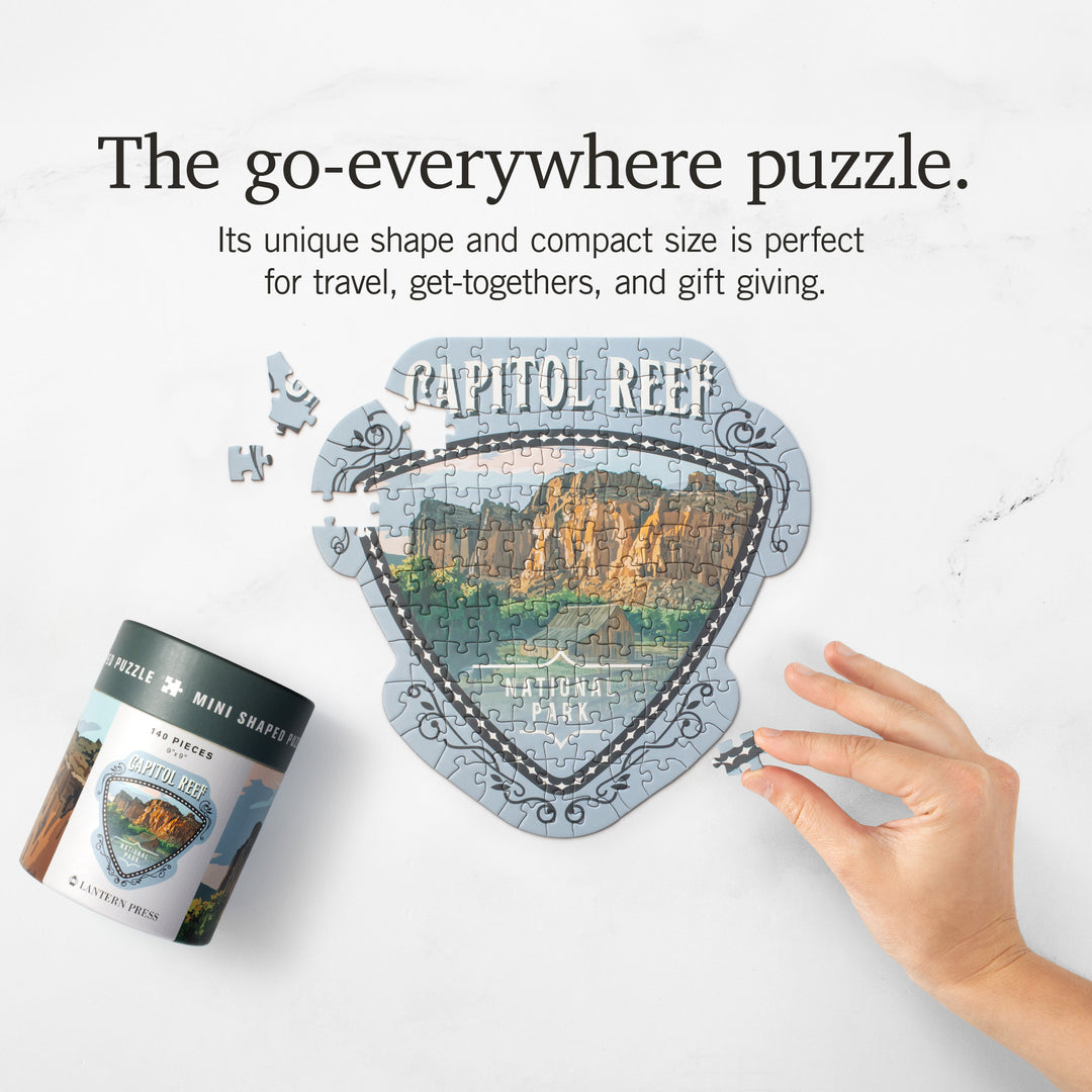 Lantern Press Mini Shaped Adult Jigsaw Puzzle, Protect Our National Parks (Capitol Reef)