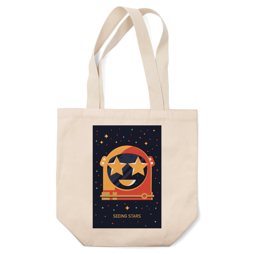 Equations and Emojis Collection, Astronaut Helmet, Seeing Stars, Tote Bag