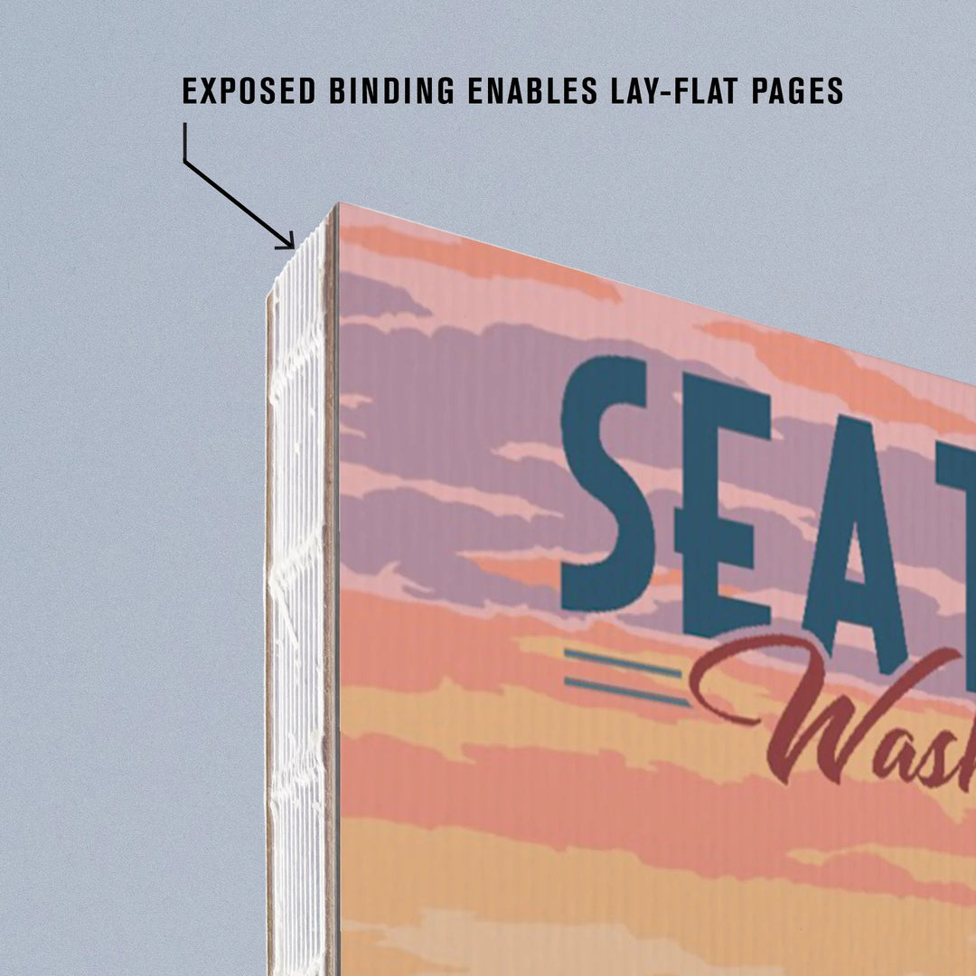 Lined 6x9 Journal, Seattle, Washington, Deer and Spring Flowers, Lay Flat, 193 Pages, FSC paper