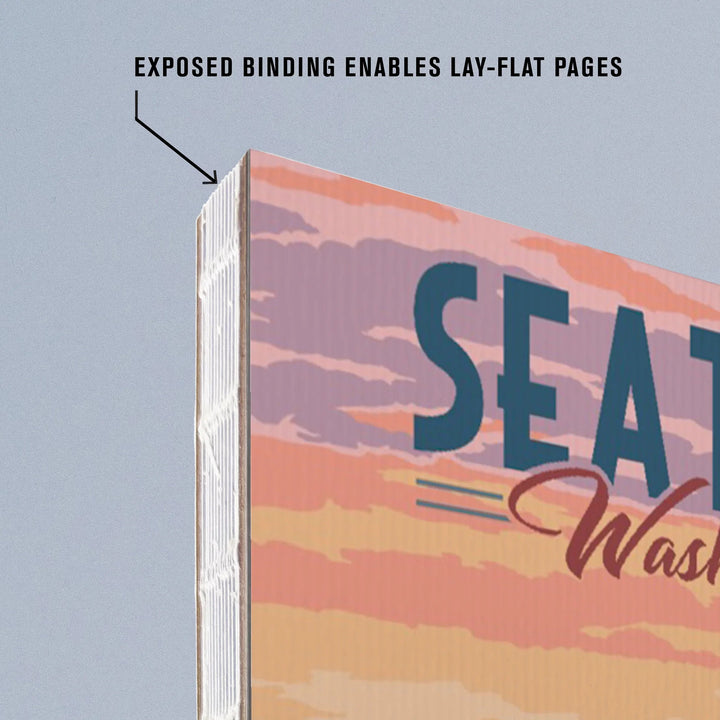 Lined 6x9 Journal, Seattle, Washington, Deer and Spring Flowers, Lay Flat, 193 Pages, FSC paper