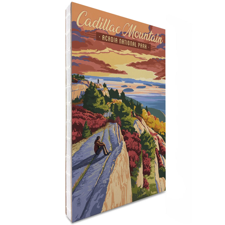 Lined 6x9 Journal, Acadia National Park, Maine, Cadillac Mountain Illustration, Lay Flat, 193 Pages, FSC paper