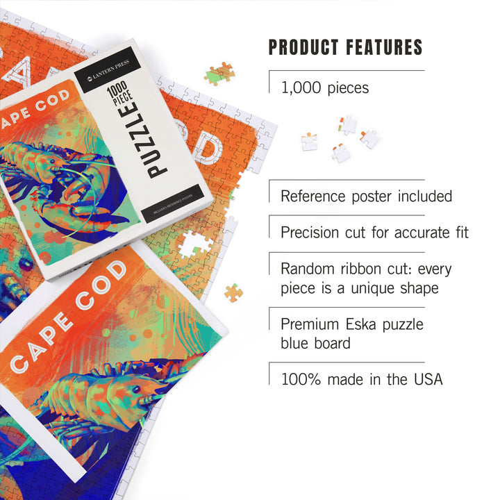 Cape Cod, Massachusetts, Vivid, Lobster, 1000 Piece Jigsaw Puzzle