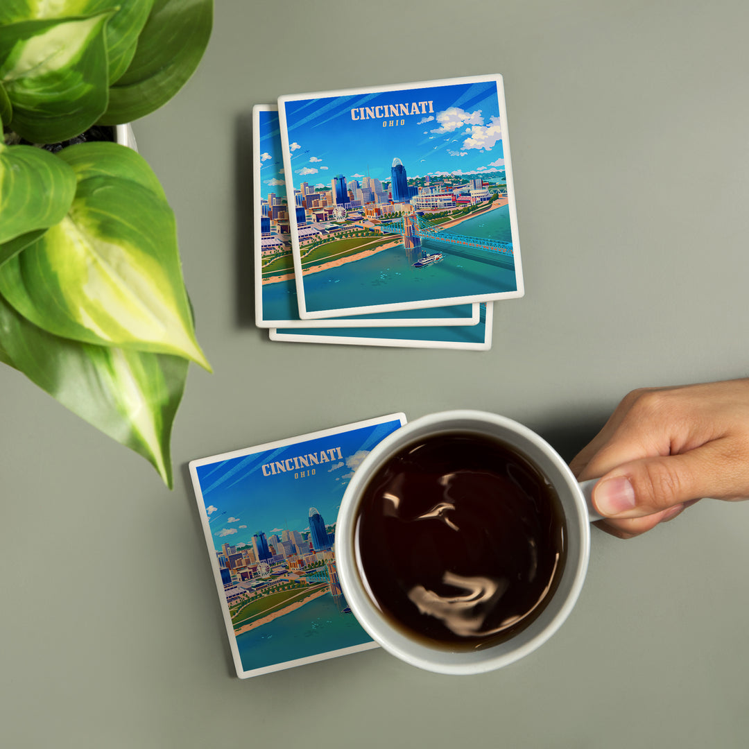 Cincinnati, Ohio, Lithograph City Series, Coasters