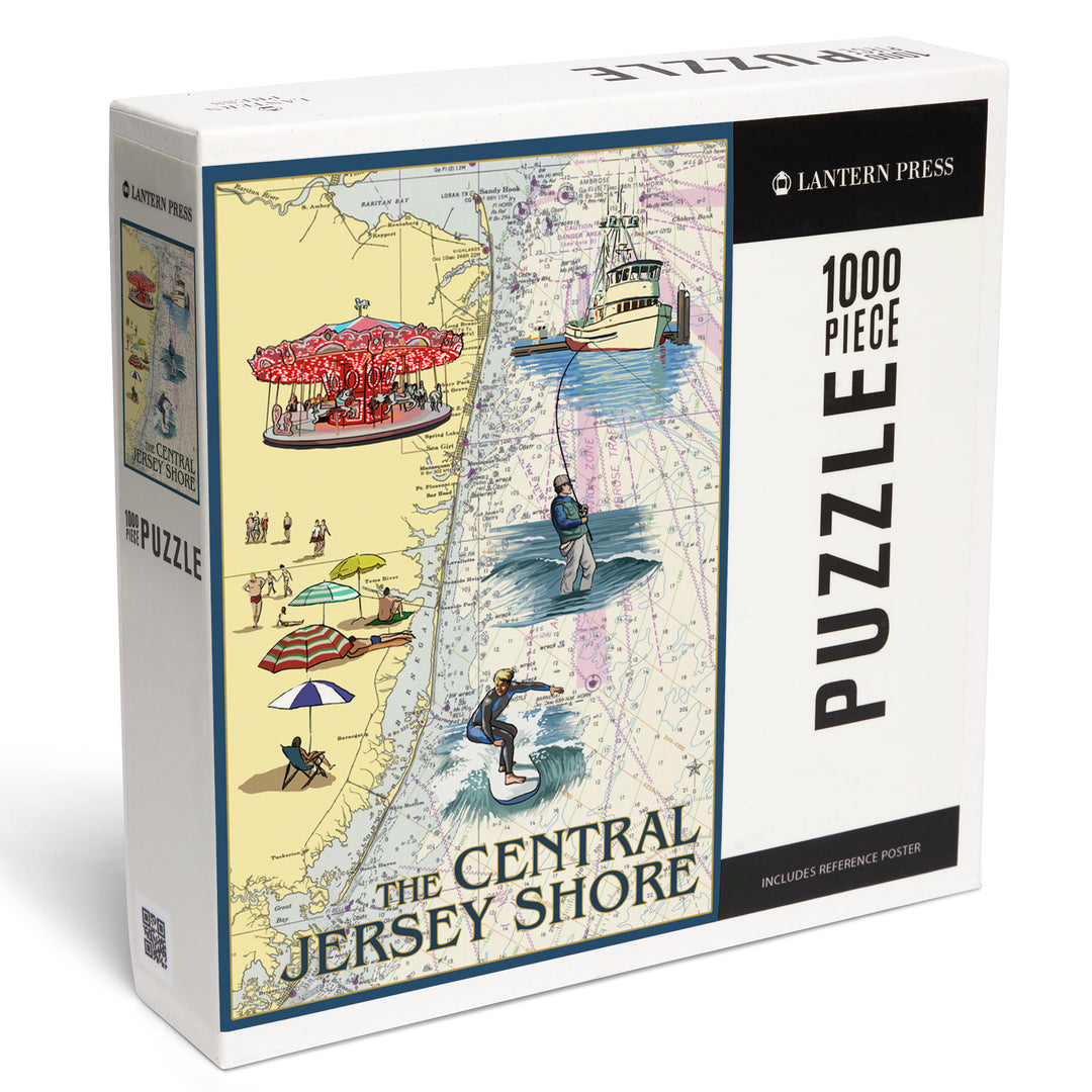 Central Jersey Shore, Nautical Chart #2, 1000 Piece Jigsaw Puzzle