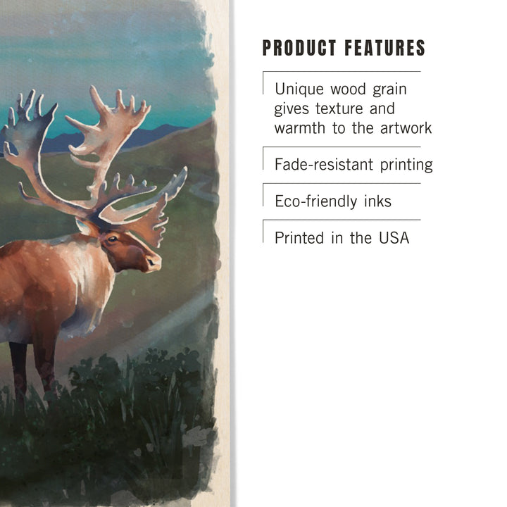 Watercolor Study, Caribou, Wood Signs and Postcards