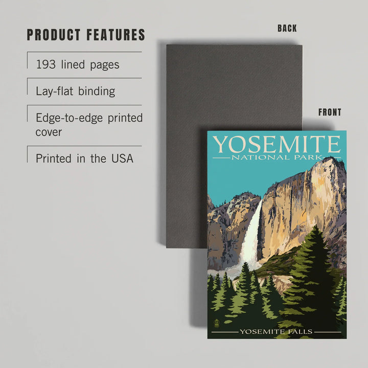 Lined 6x9 Journal, Yosemite National Park, California, Yosemite Falls, Lay Flat, 193 Pages, FSC paper