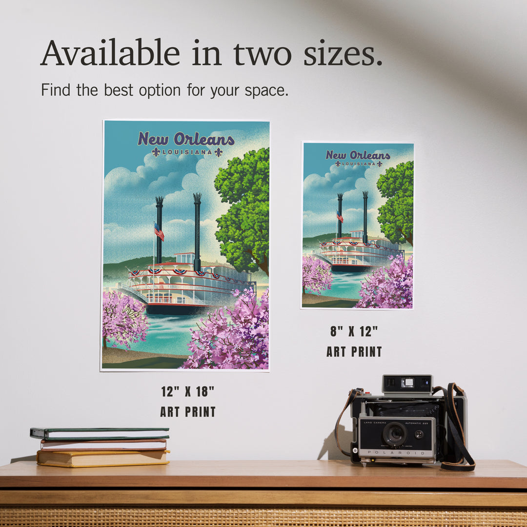 New Orleans, Louisiana, Litho Paddle Wheel, Art & Giclee Prints