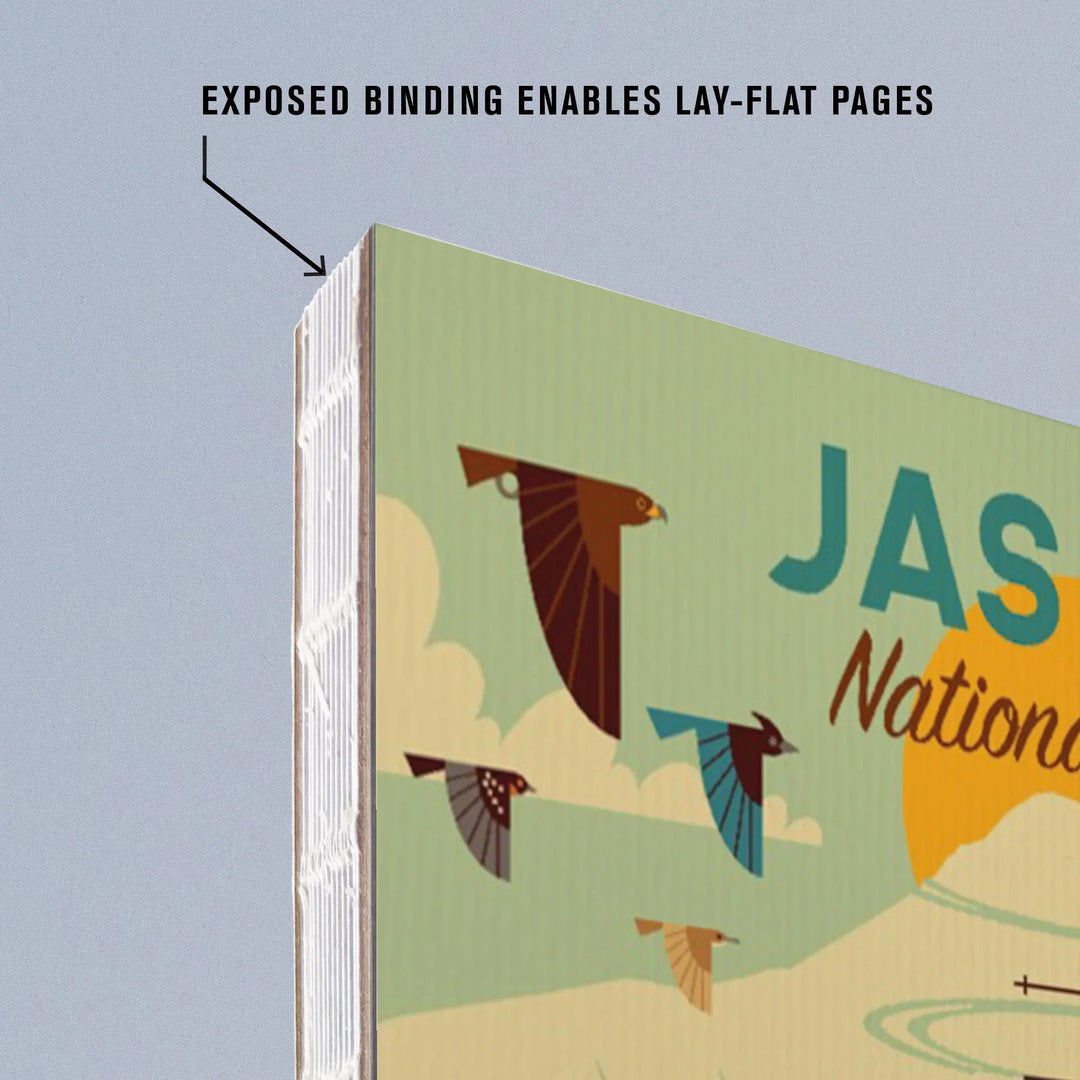 Lined 6x9 Journal, Jasper National Park, Canada, Geometric, Lay Flat, 193 Pages, FSC paper