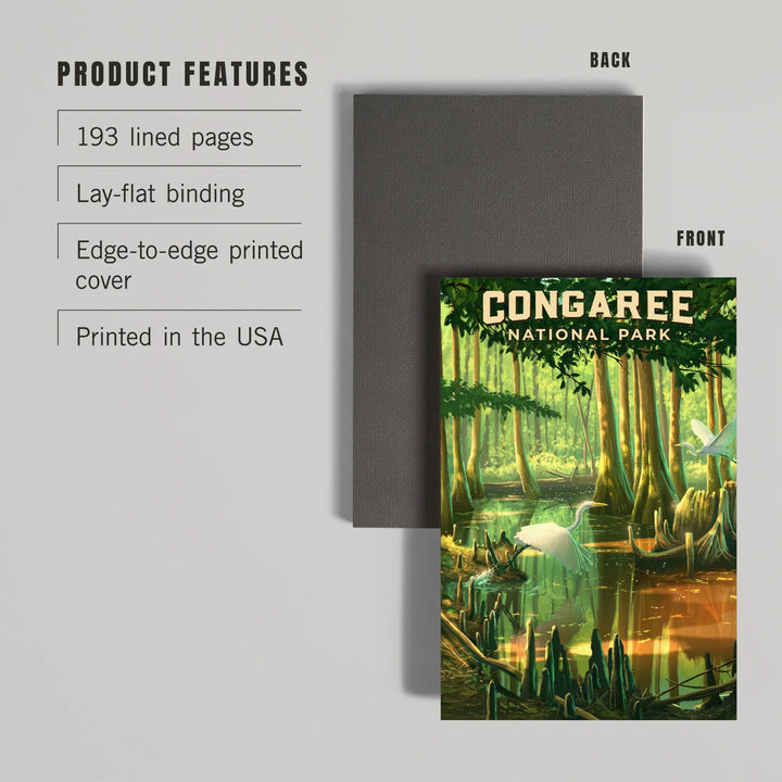 Lined 6x9 Journal, South Carolina, Oil Painting, Congaree National Park, Lay Flat, 193 Pages, FSC paper