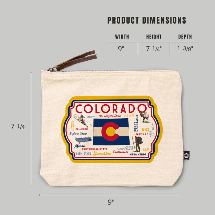 Colorado, Typography & Icons, Contour, Lantern Press Artwork, Accessory Go Bag