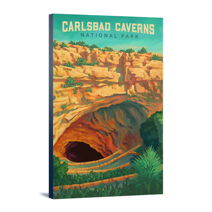 Carlsbad Caverns National Park, Oil Painting, Stretched Canvas - Lantern Press