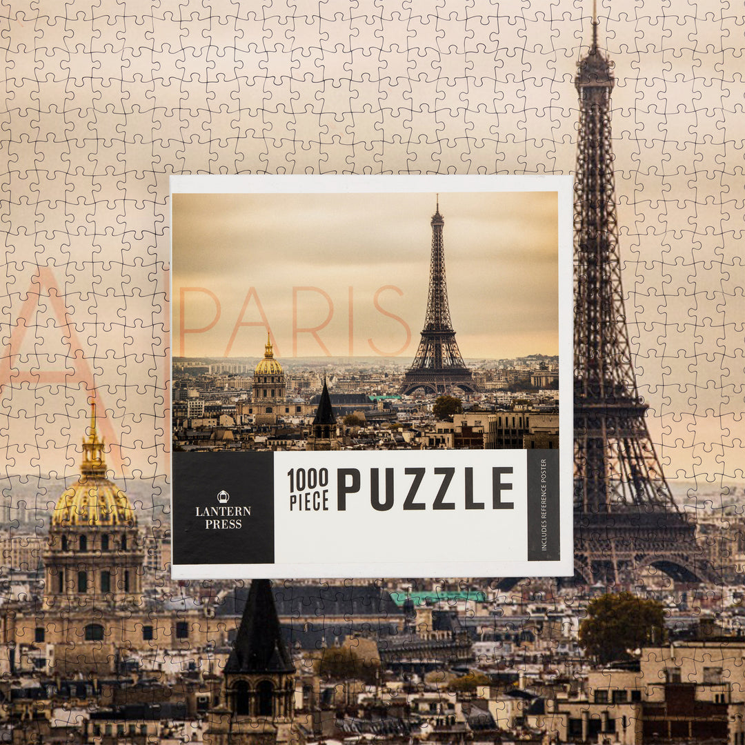 Paris, France, City Aerial View and Eiffel Tower, 1000 Piece Jigsaw Puzzle